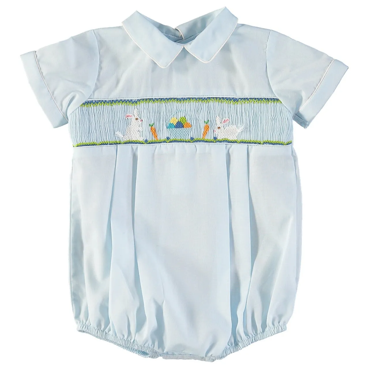 74022-Smocked Bunnies Baby Boy Bubble Romper