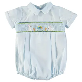 74022-Smocked Bunnies Baby Boy Bubble Romper