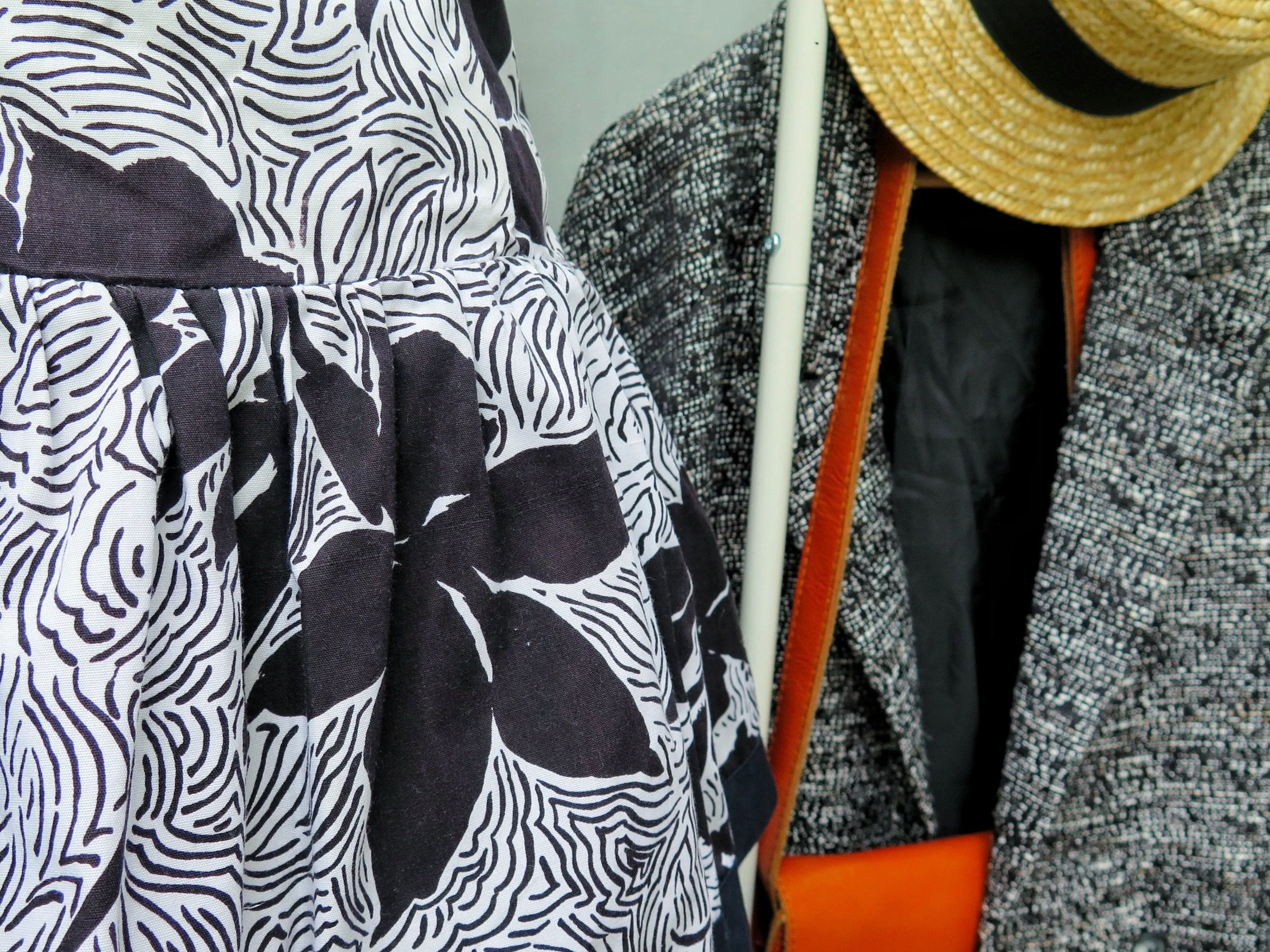 AbracaZebra | Vintage 1980s tiered Monochromatic black and white print prom dress