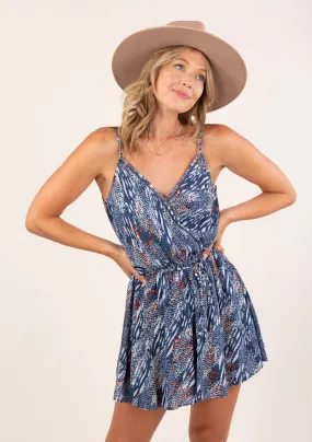 Abstract Print Short Tank Romper