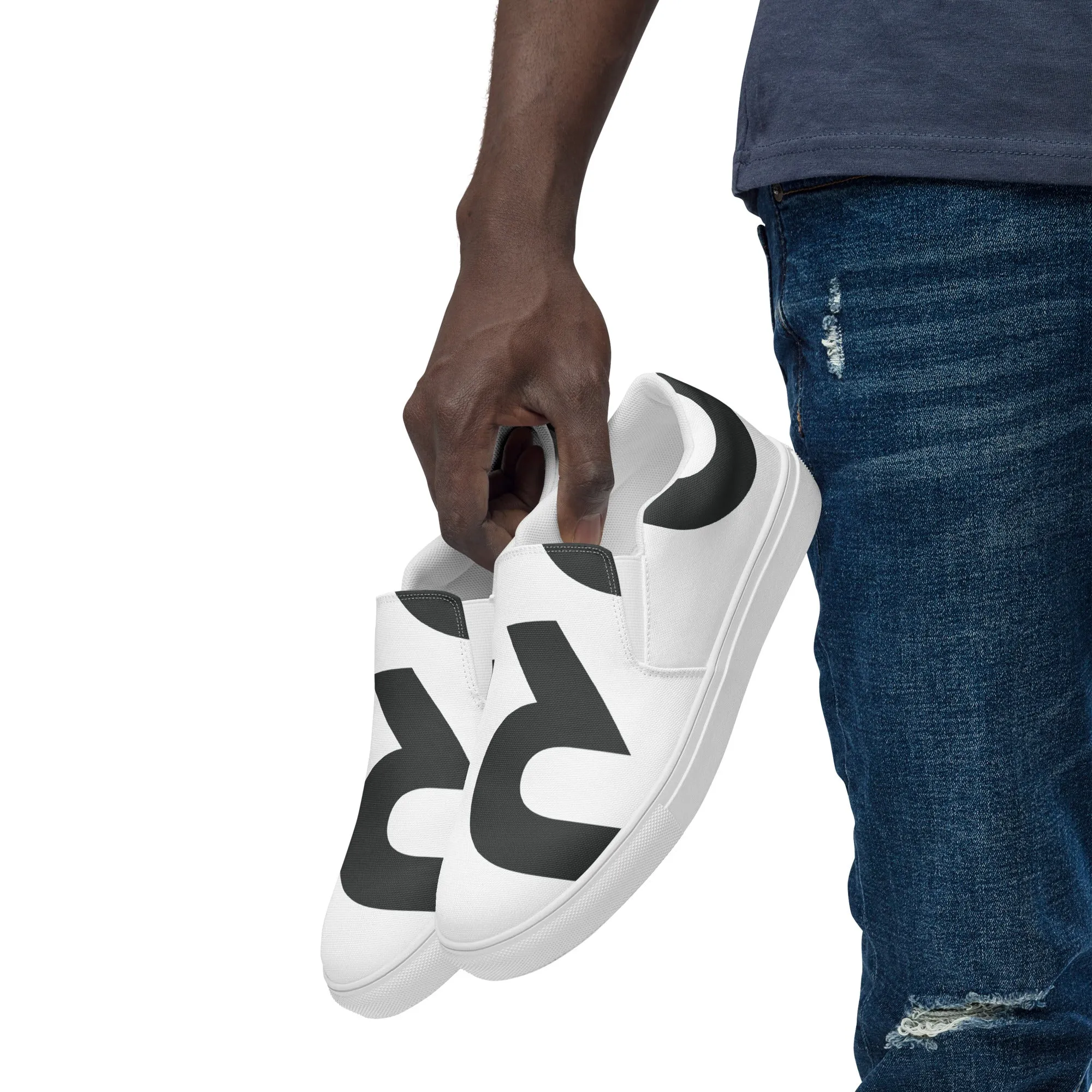 AFRICA IS THE FUTURE Men’s Slip-On Canvas Shoes (White)