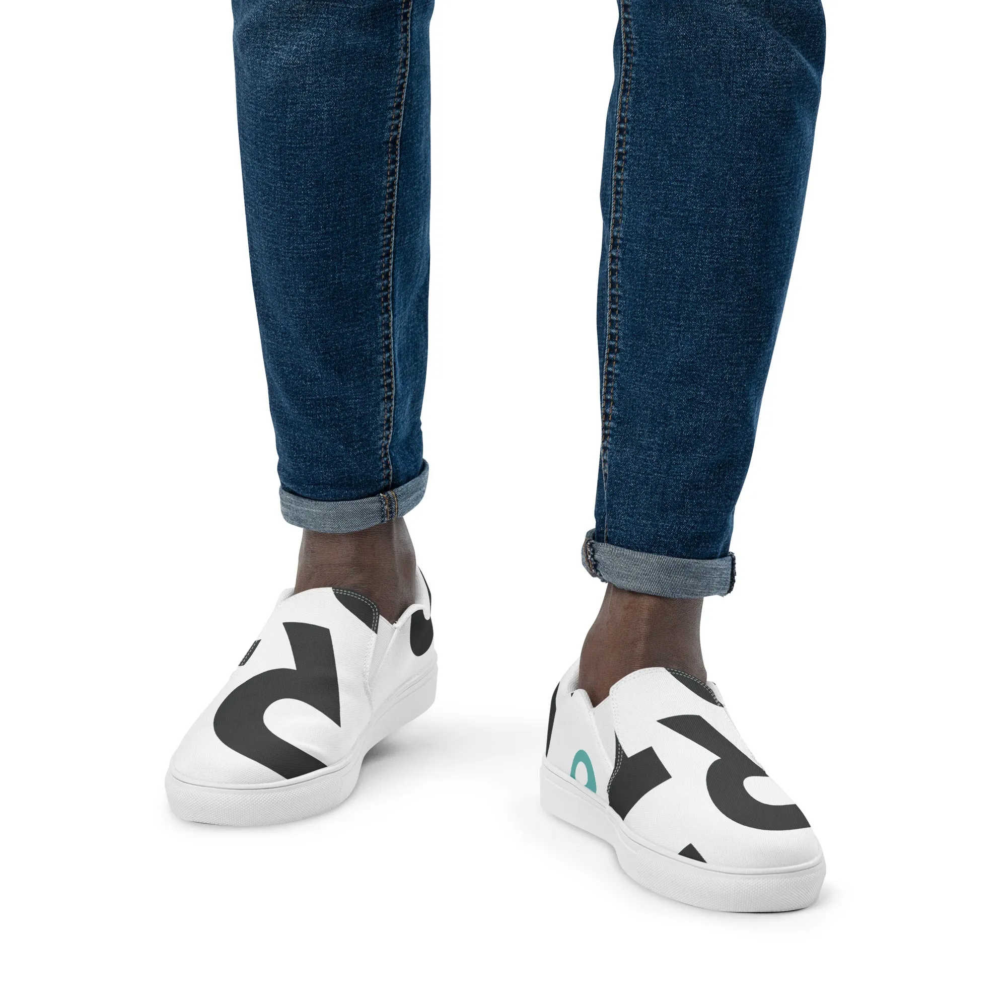 AFRICA IS THE FUTURE Men’s Slip-On Canvas Shoes (White)