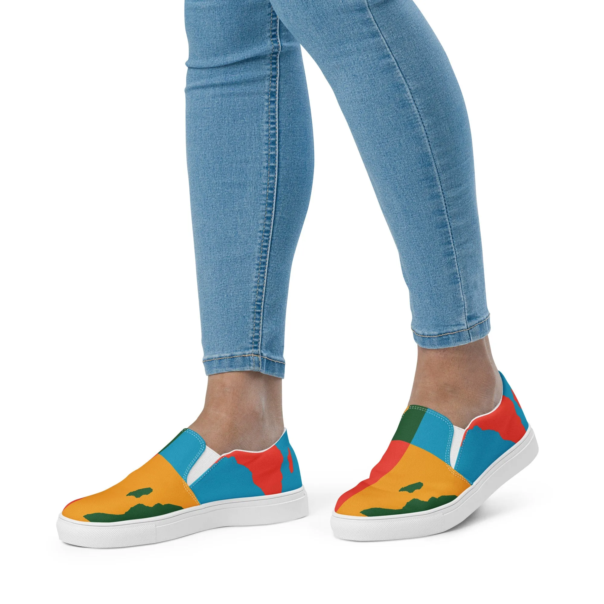 AFRICA WARHOL Women’s Slip-On Canvas Shoes (Bright)