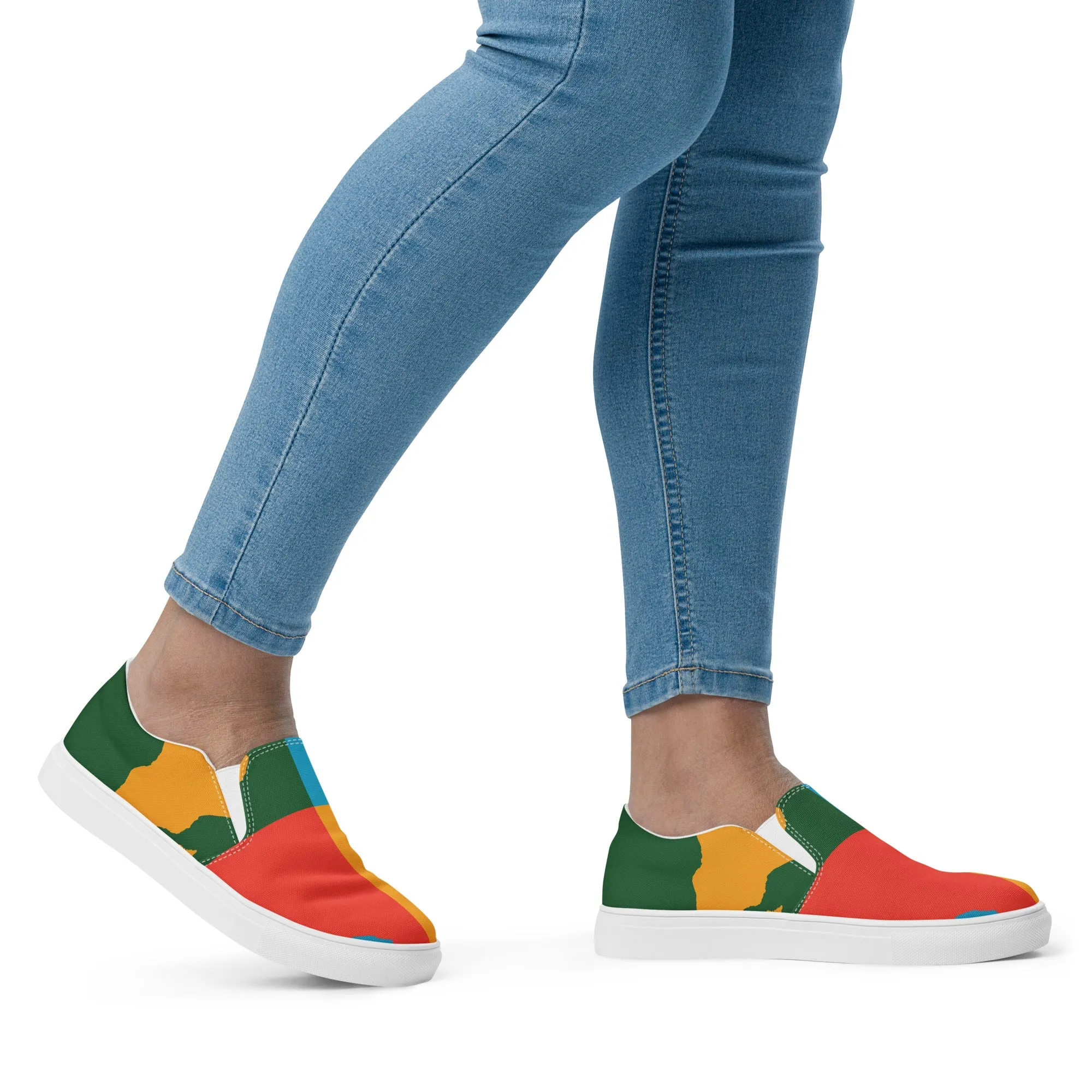 AFRICA WARHOL Women’s Slip-On Canvas Shoes (Bright)