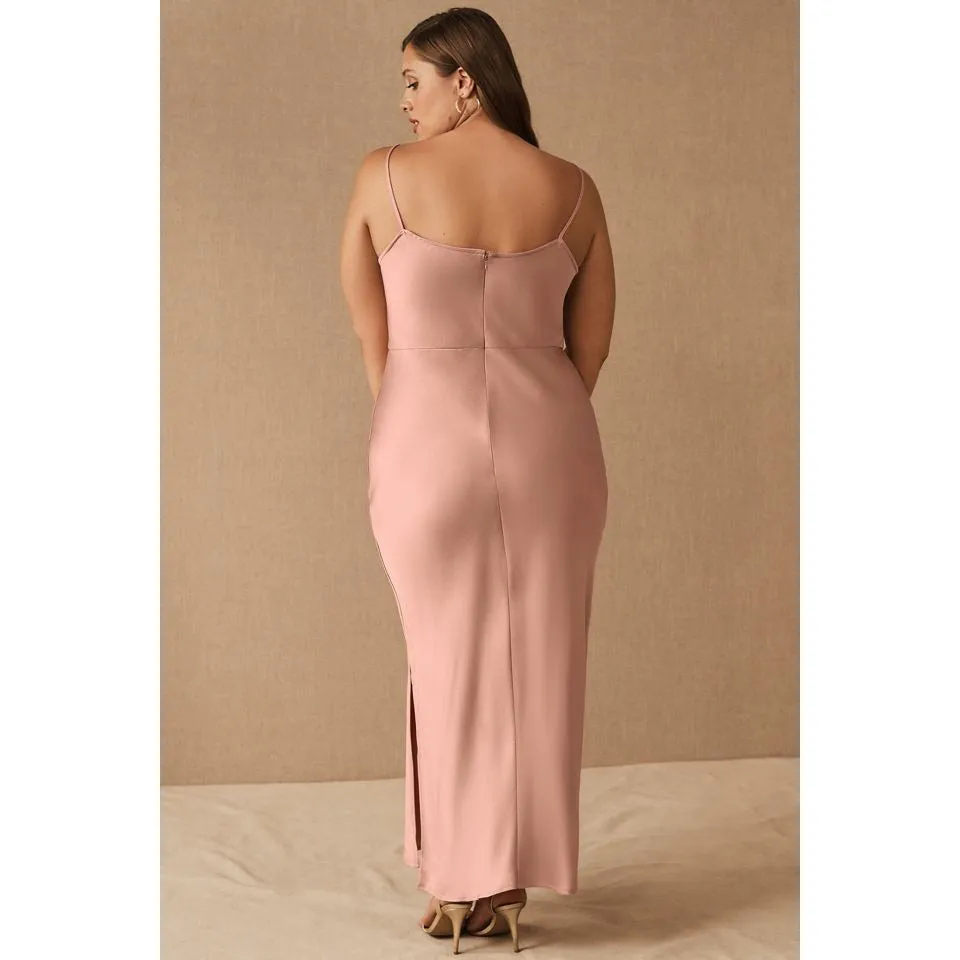 Anthropologie Cali Satin Charmeuse Midi Dress