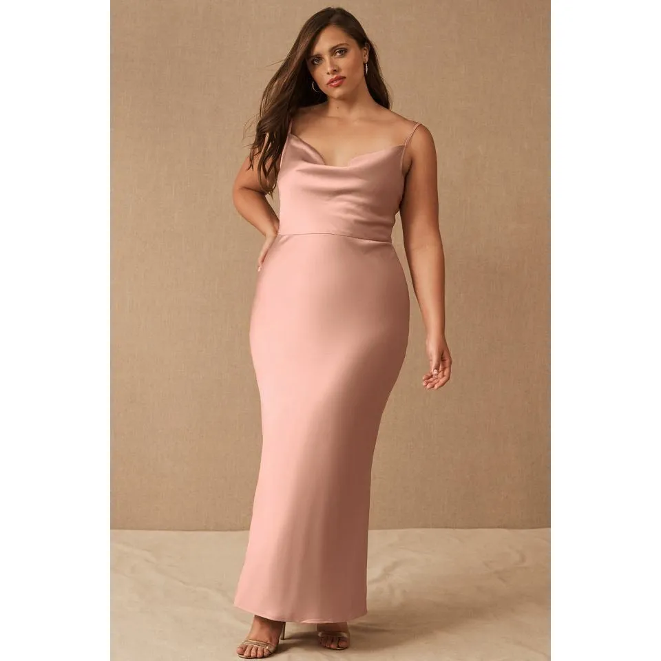 Anthropologie Cali Satin Charmeuse Midi Dress