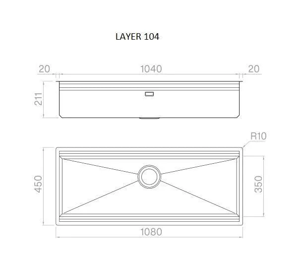 Artinox Layer SBR 104, top or undermount multi-level sink