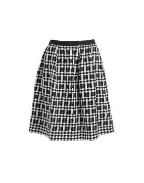 Back Zip Pleated Skirt