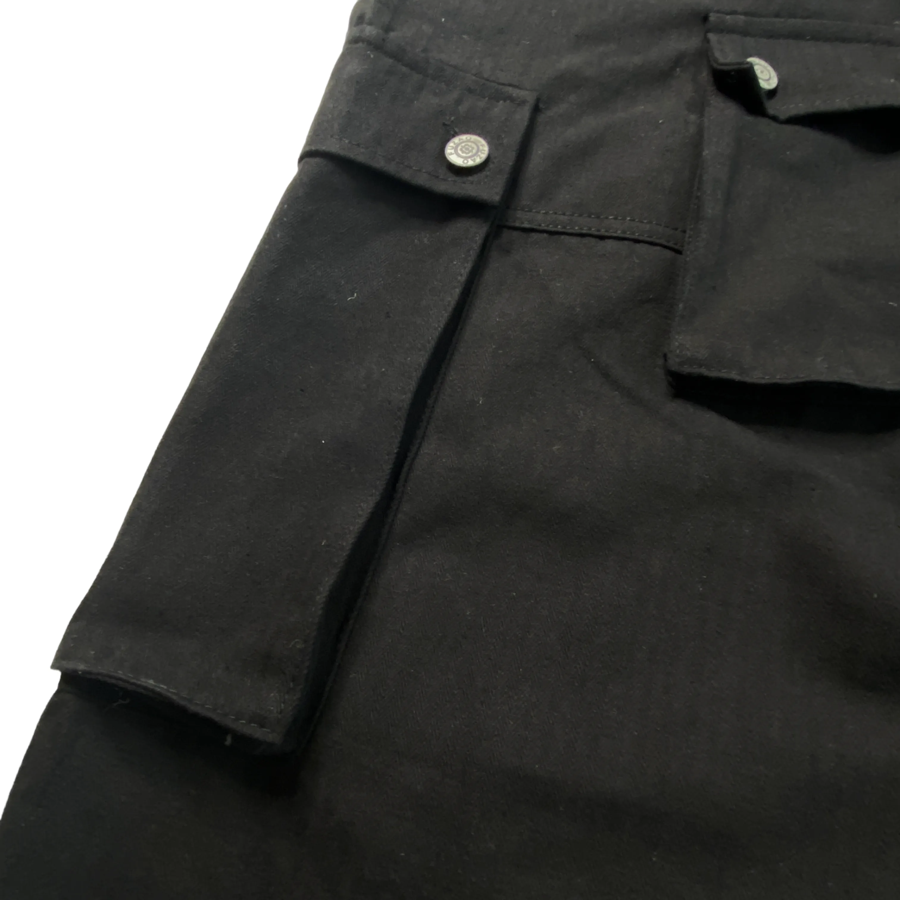 Baggy denim overalls with color block pockets