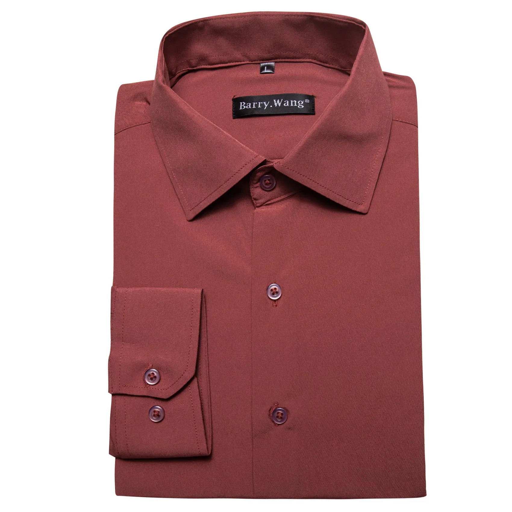 Barry.wang Indianred Solid Silk Shirt