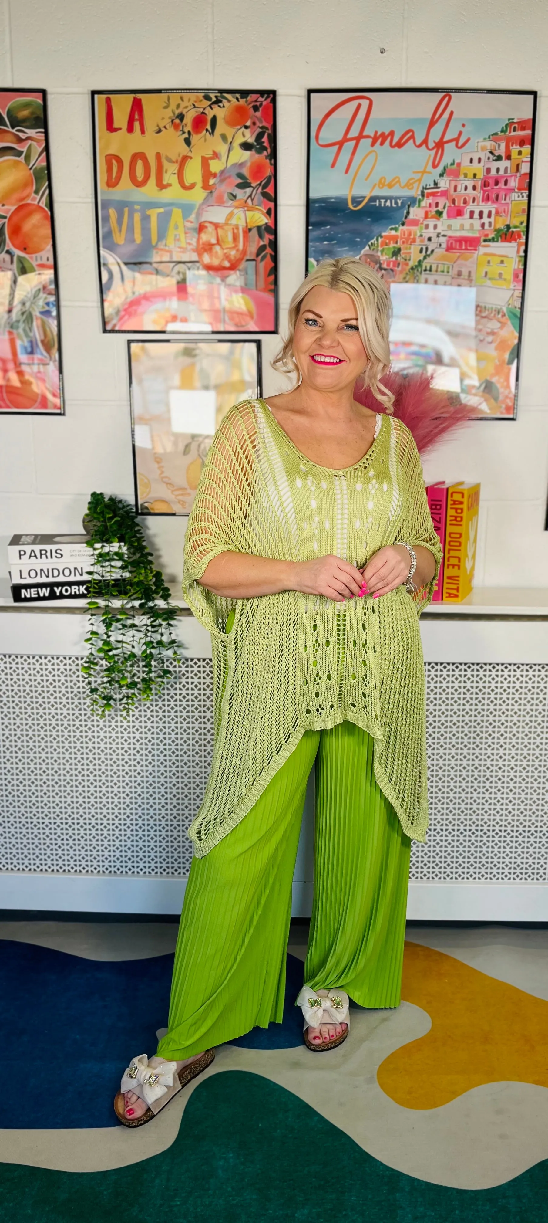 Belinda Breeze Crochet Top - Olive Green