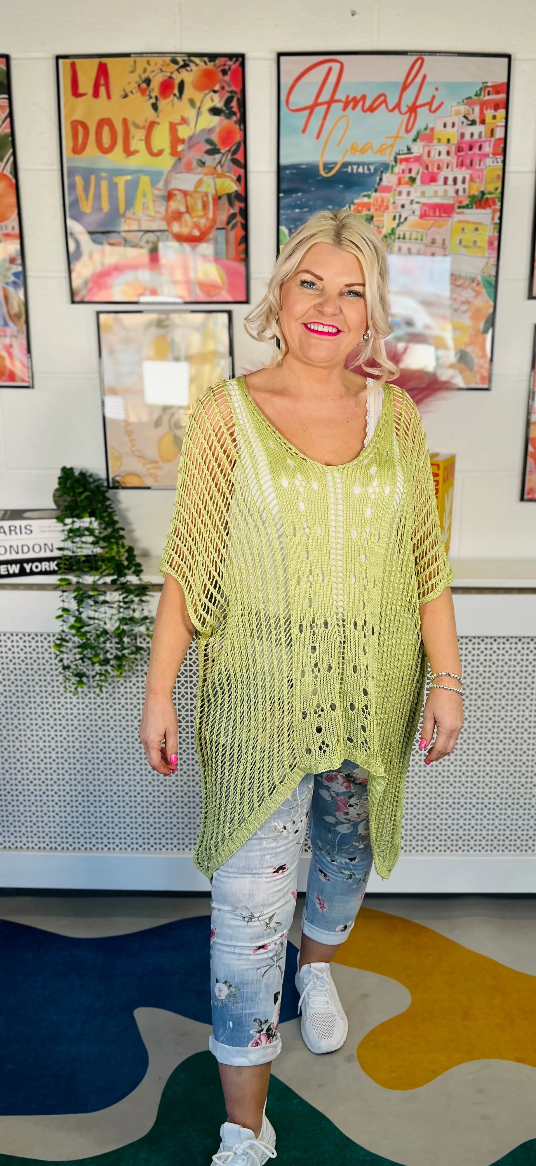 Belinda Breeze Crochet Top - Olive Green