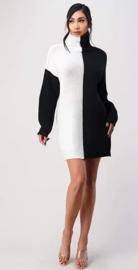 Black & White Sweater Dress