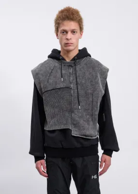 Black Hoodie W. Knitted Vest