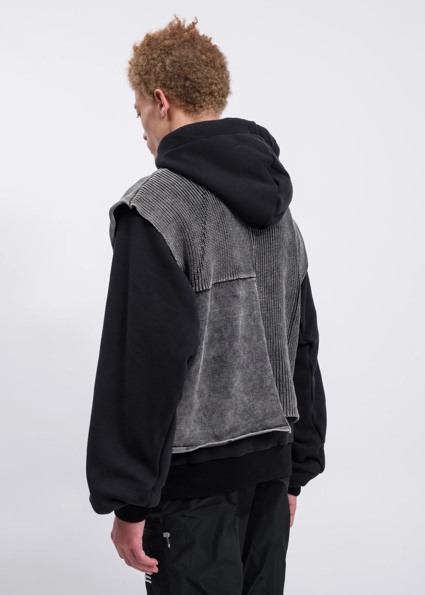 Black Hoodie W. Knitted Vest