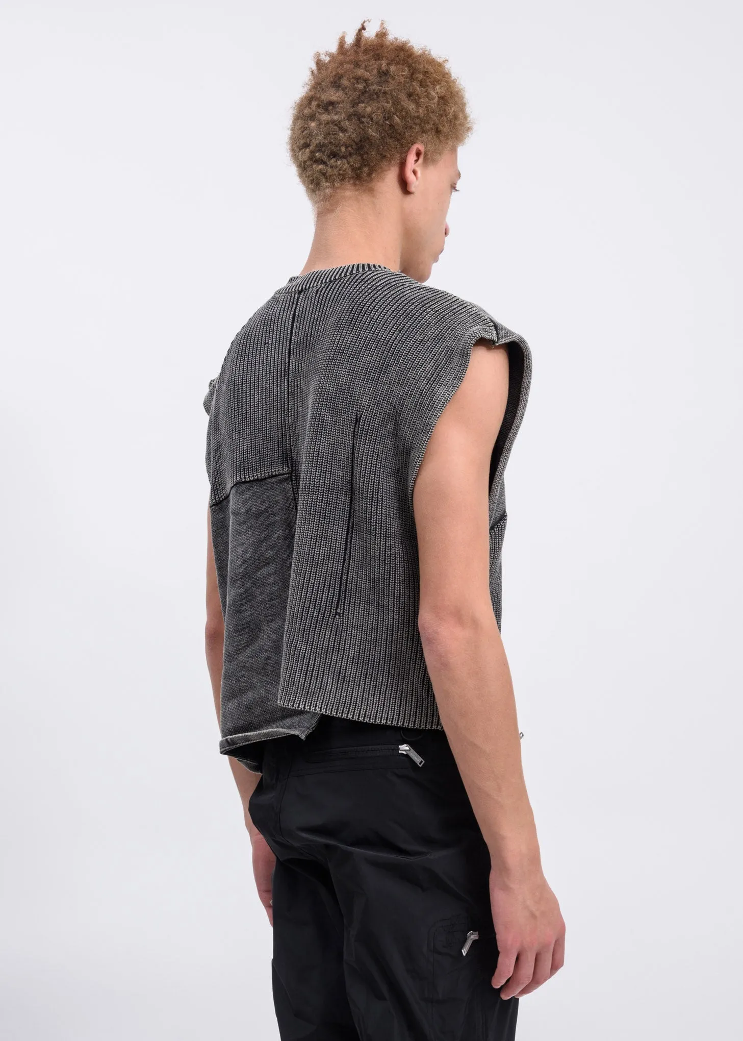 Black Hoodie W. Knitted Vest