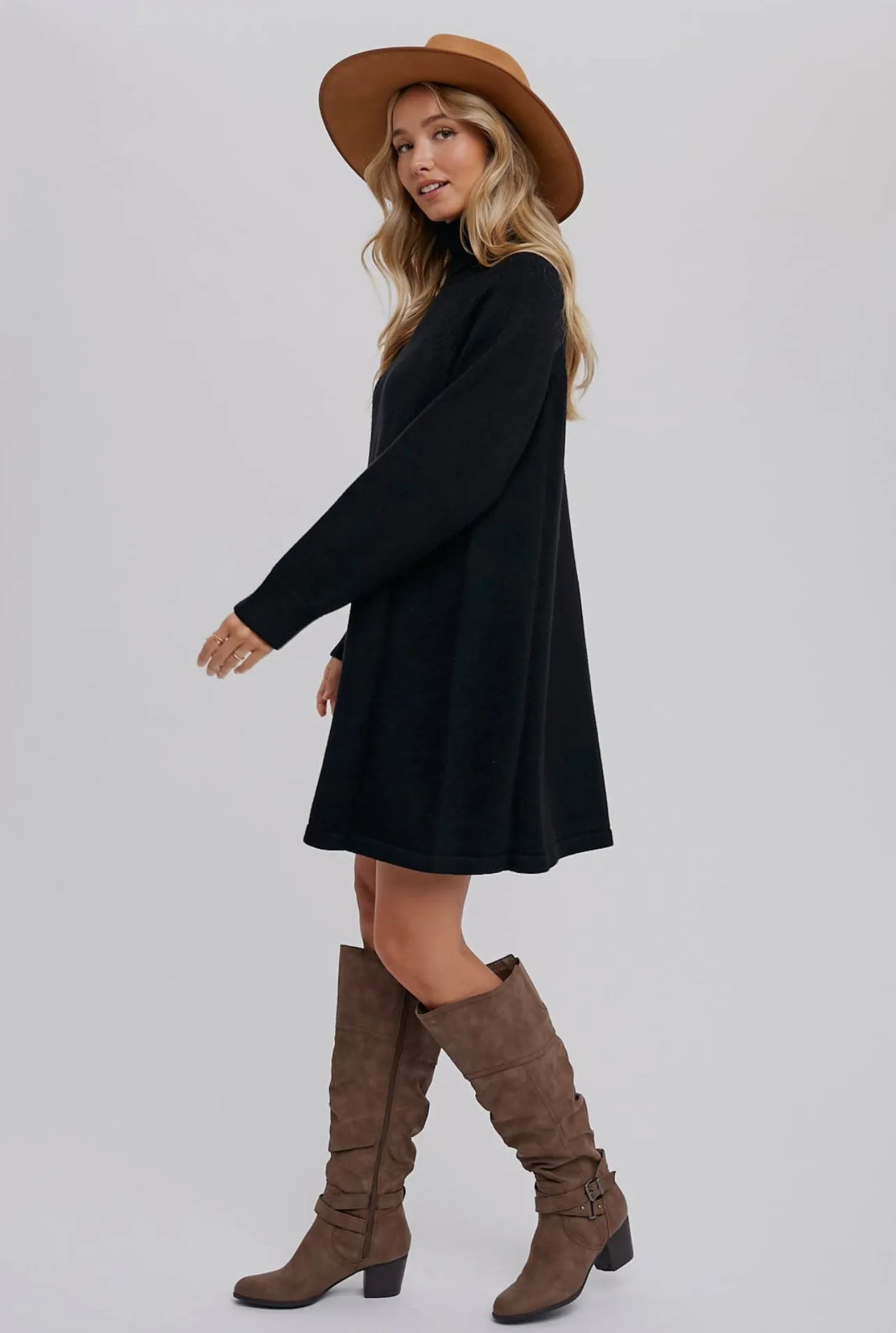 Black Turtleneck Sweater Dress