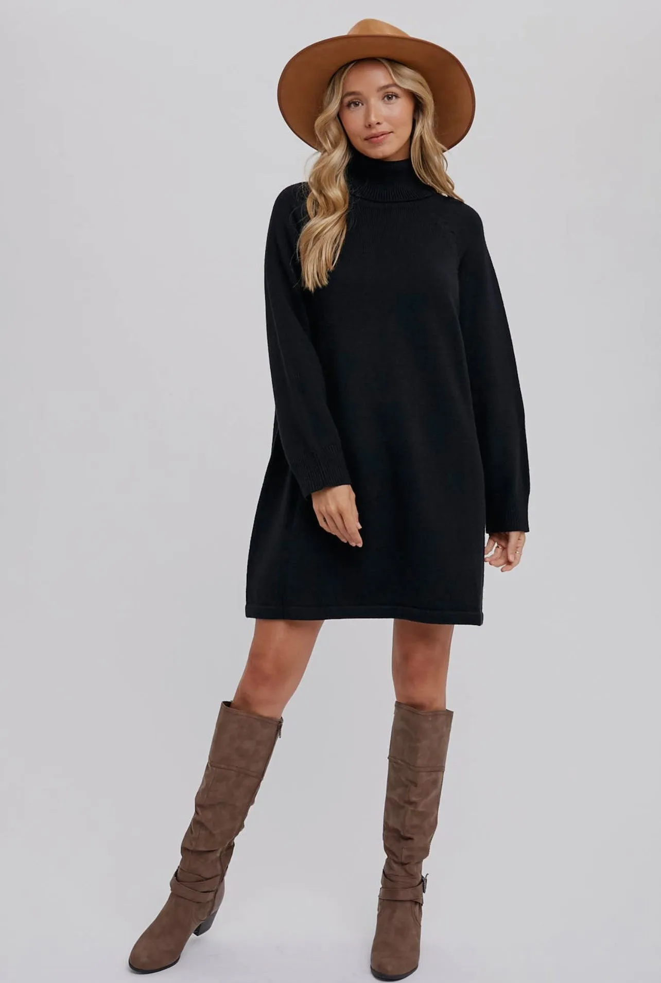 Black Turtleneck Sweater Dress