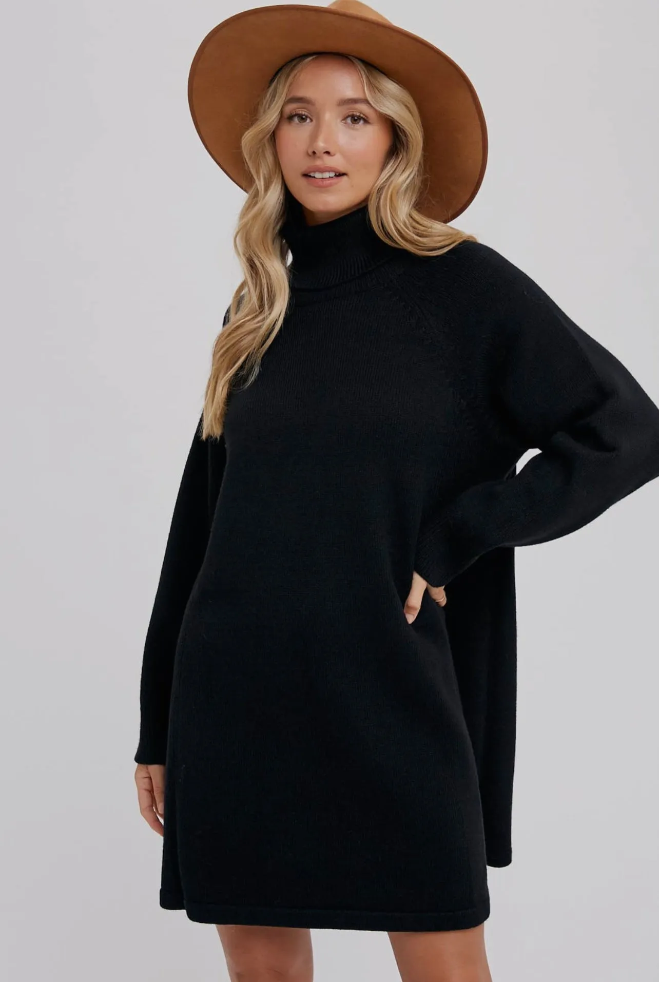 Black Turtleneck Sweater Dress