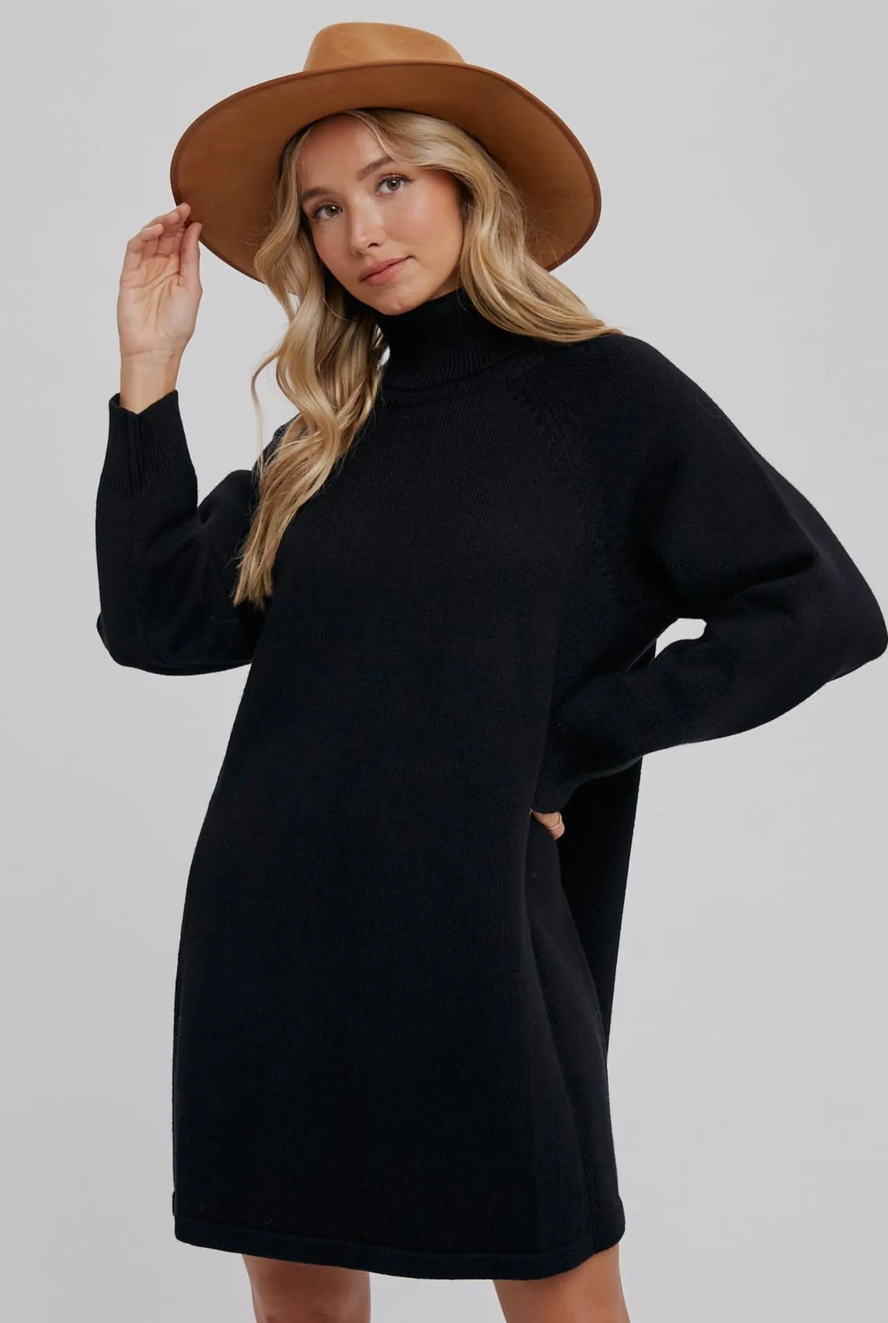 Black Turtleneck Sweater Dress