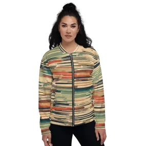 Bold Unisex Vintage Striped Bomber Jacket
