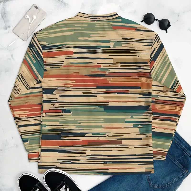 Bold Unisex Vintage Striped Bomber Jacket
