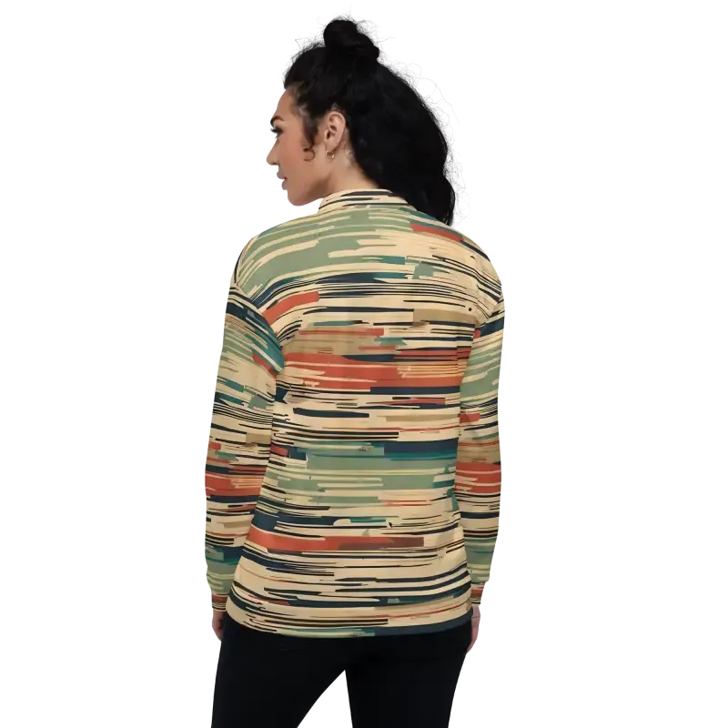 Bold Unisex Vintage Striped Bomber Jacket