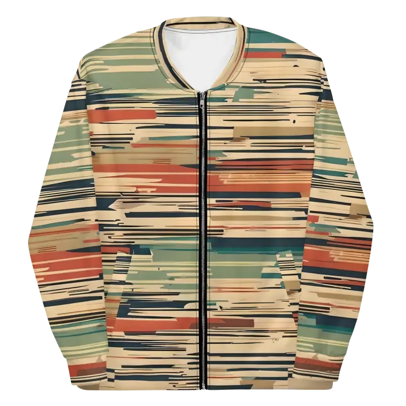 Bold Unisex Vintage Striped Bomber Jacket