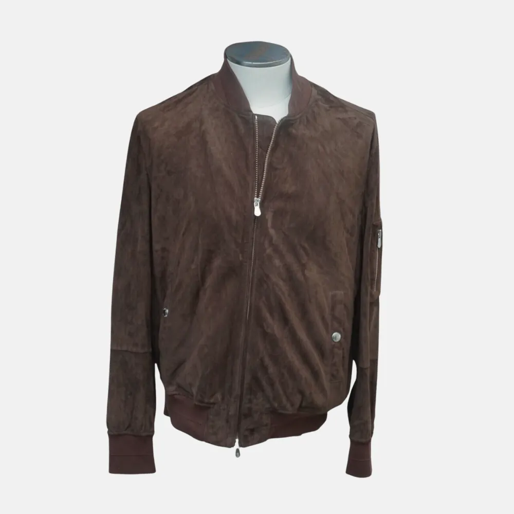 Brown Bomber-Jacket made of Suede (M)