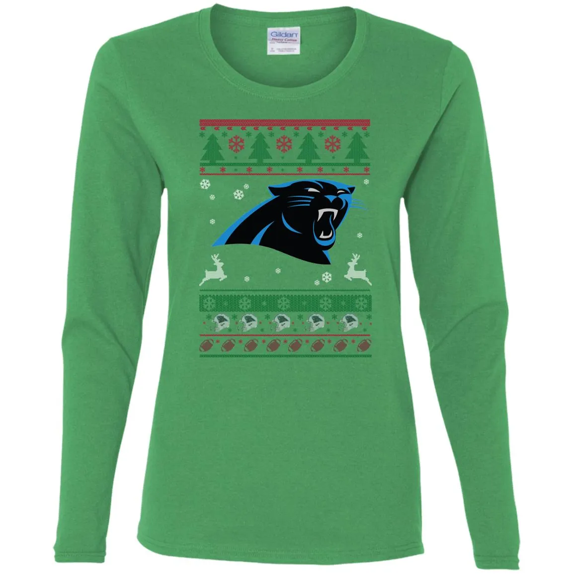 Carolina Panthers Logo Football Teams Ugly Christmas Sweater Women Long Sleeve Shirt