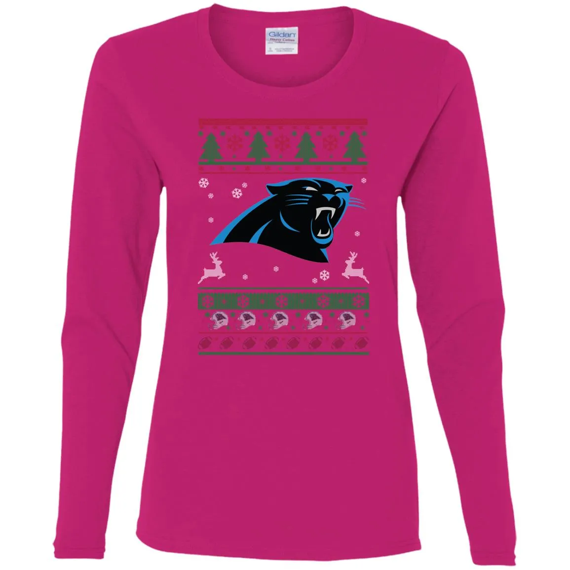 Carolina Panthers Logo Football Teams Ugly Christmas Sweater Women Long Sleeve Shirt