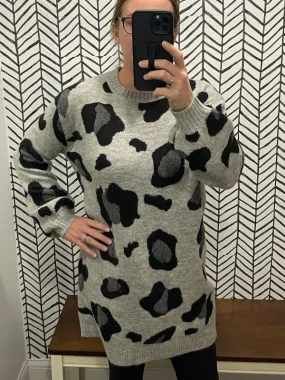 Cheetah print sweater dress