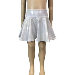 Children's Silver Holographic Skater Skirt