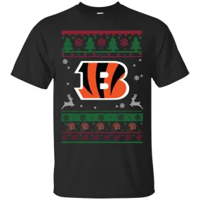 Cincinnati Bengals Logo Football Teams Ugly Christmas Sweater Men T-Shirt