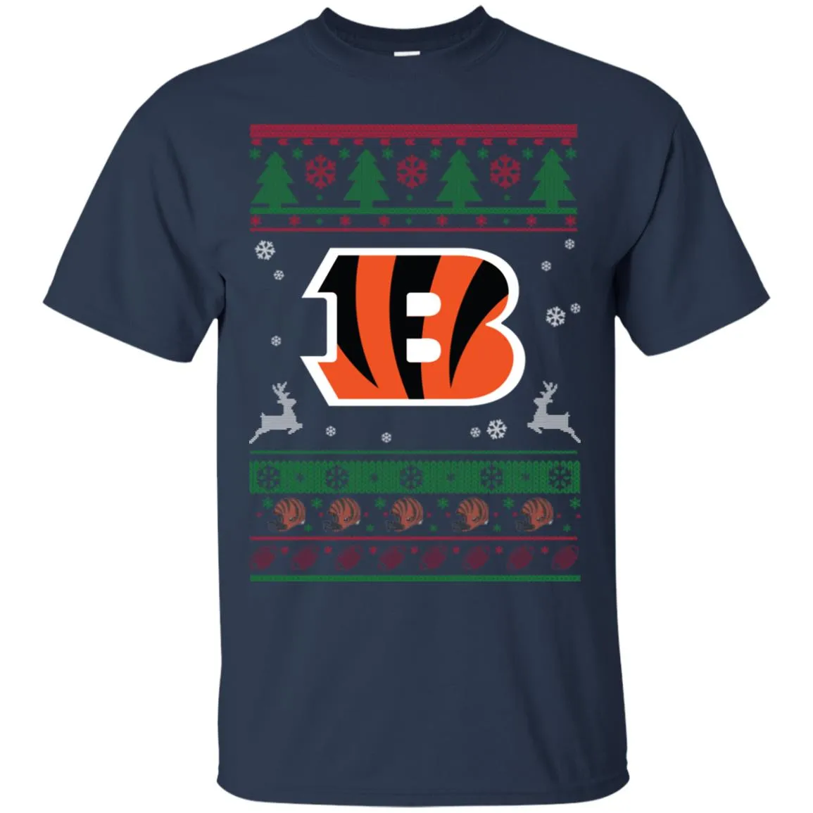 Cincinnati Bengals Logo Football Teams Ugly Christmas Sweater Men T-Shirt