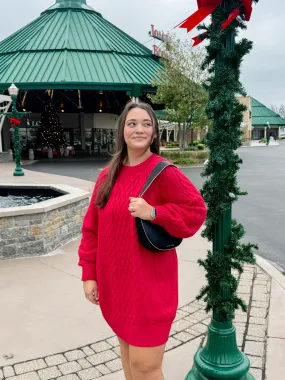 Crimson Cheer Sweater Dress