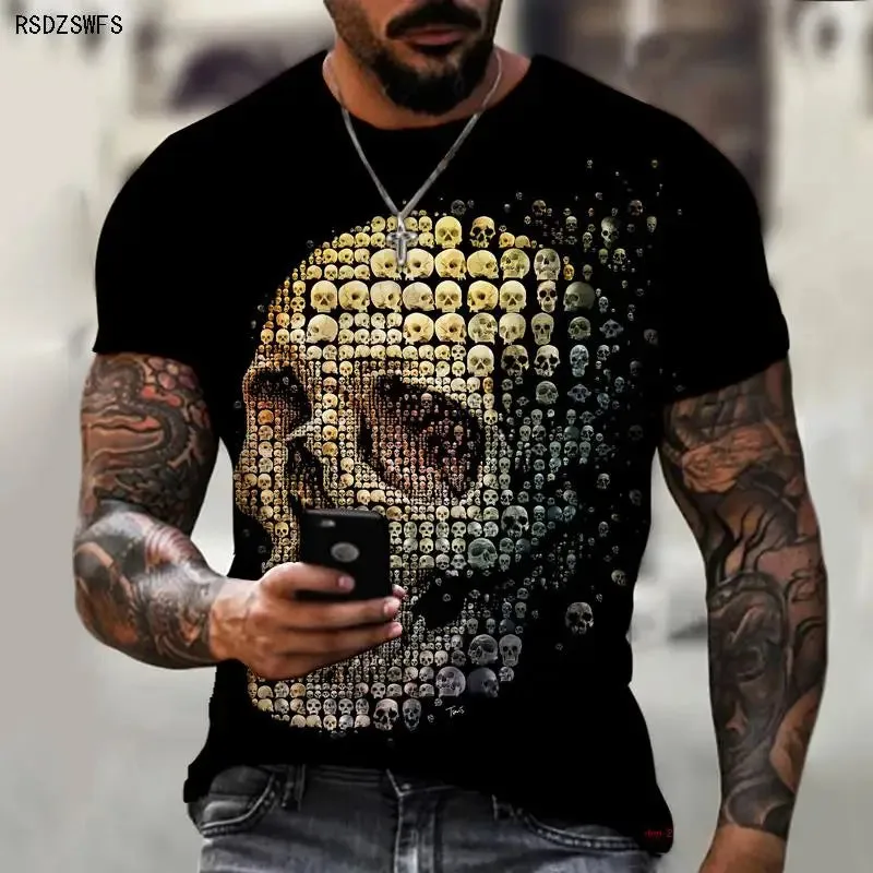 Crimson Reverie - Skull Rose 3D Print Tee – Wear the Dark Romance