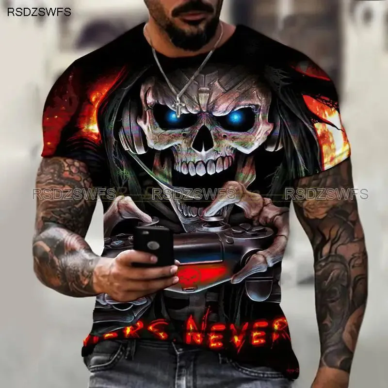 Crimson Reverie - Skull Rose 3D Print Tee – Wear the Dark Romance