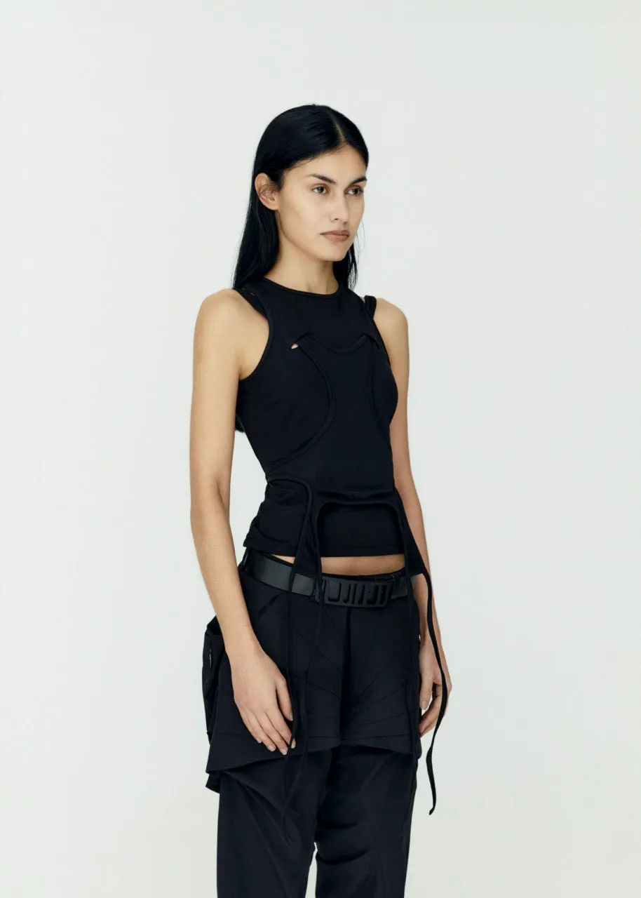 Double Tank Top Black