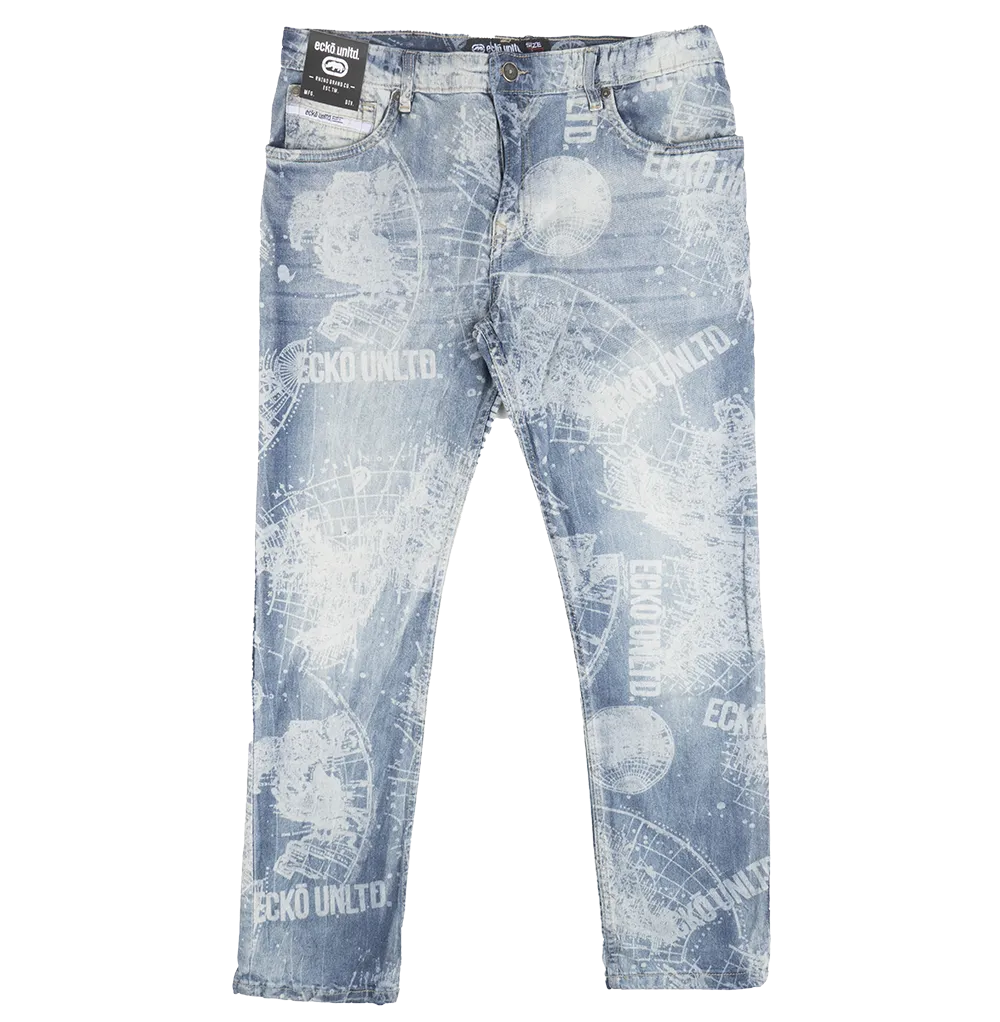ECKO UNLTD SKINNY FIT DENIM JEANS LT VINT WASH - EO12J54