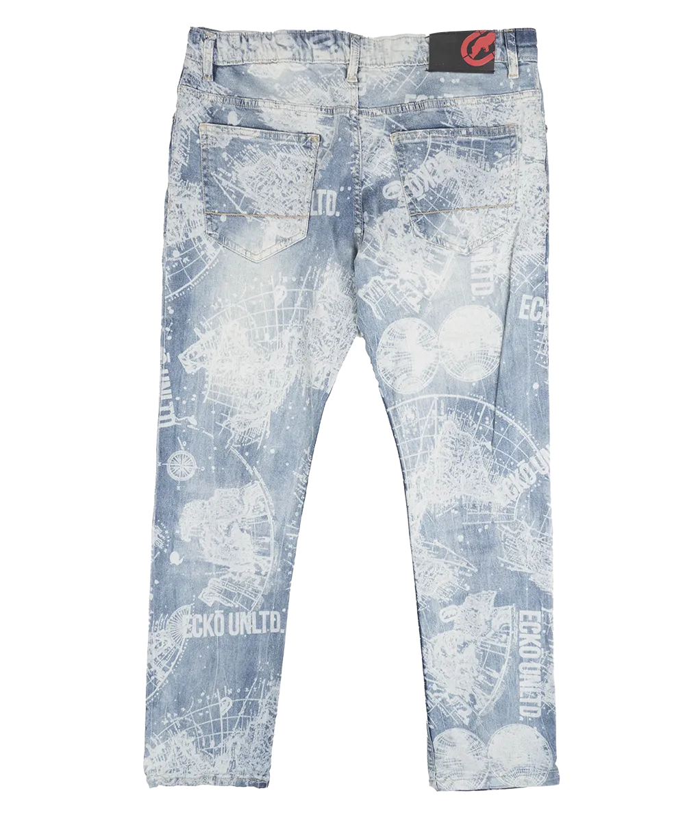 ECKO UNLTD SKINNY FIT DENIM JEANS LT VINT WASH - EO12J54