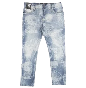 ECKO UNLTD SKINNY FIT DENIM JEANS LT VINT WASH - EO12J54