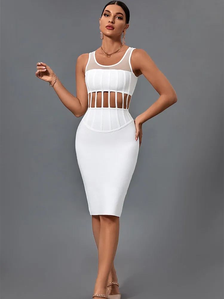 Elegant Sexy Ribbed Bandage Dress