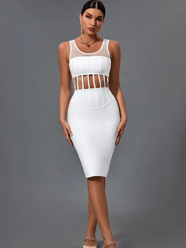 Elegant Sexy Ribbed Bandage Dress