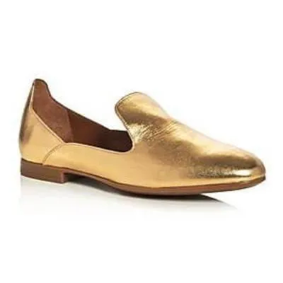 Emmaline Gold Metallic Leather Loafers