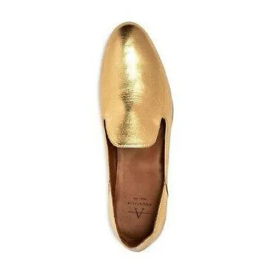 Emmaline Gold Metallic Leather Loafers