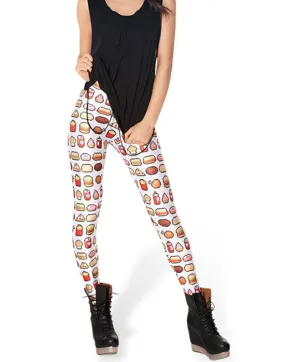 Fast Food Printed Fitness Leggings Activewear