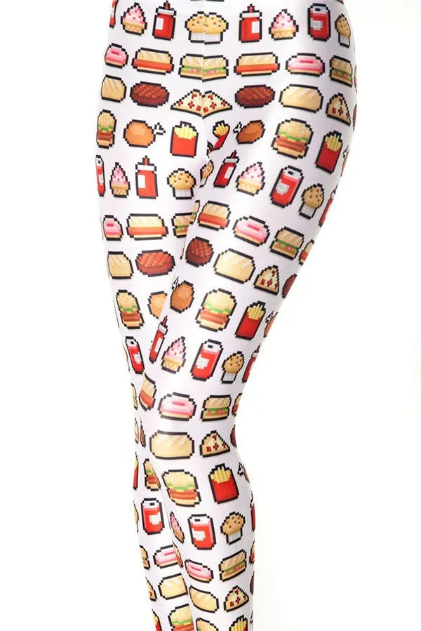 Fast Food Printed Fitness Leggings Activewear