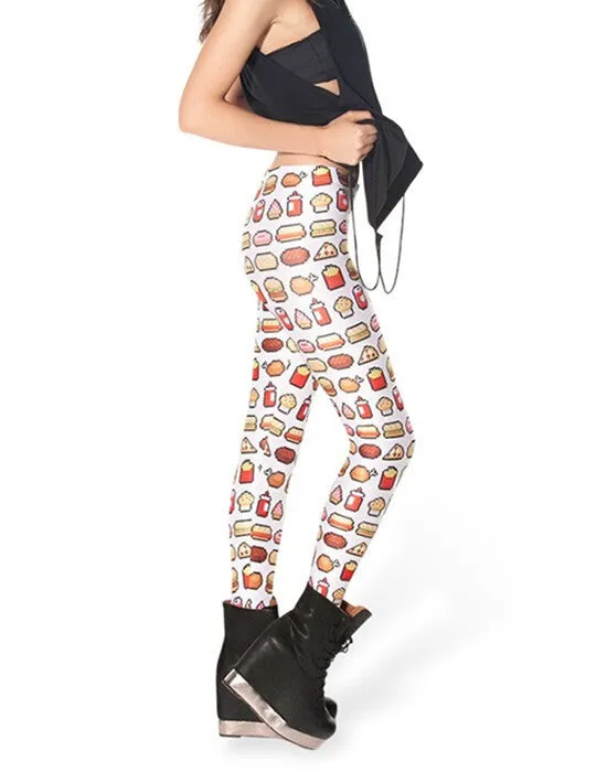 Fast Food Printed Fitness Leggings Activewear