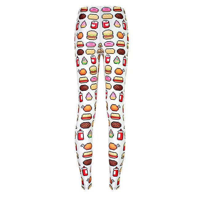 Fast Food Printed Fitness Leggings Activewear